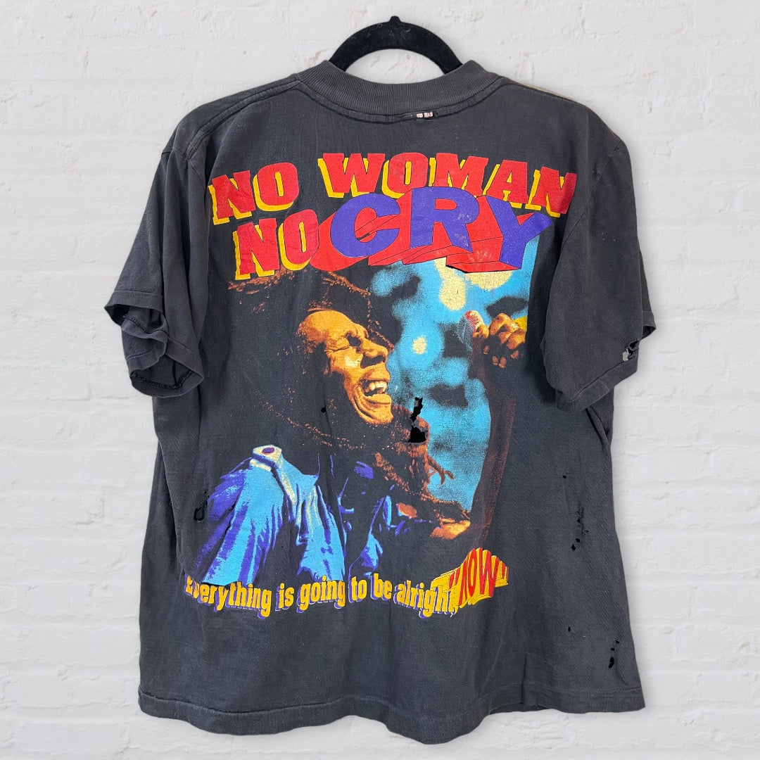 Bob Marley Rap Tee - No Woman No Cry (Thrashed)