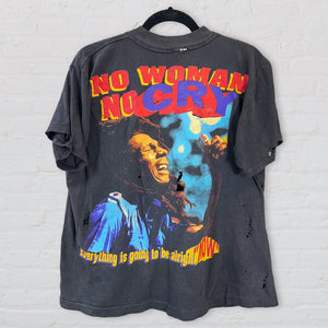 Bob Marley Rap Tee - No Woman No Cry (Thrashed)