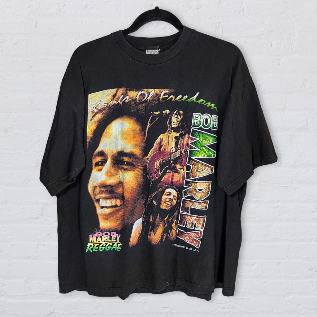 Bob Marley Vintage Bootleg Rap Tee “No Woman No Cry” – Natty Threads