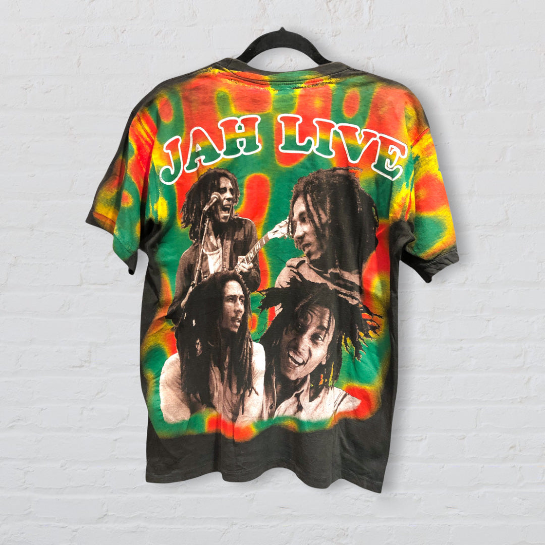 Bob Marley All Over Print Vintage Tee "Jah Live"