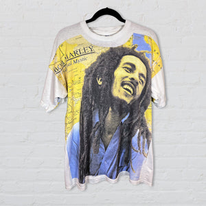 Bob Marley All Over Print Vintage Tee "Natural Mystic Map"