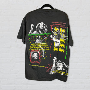 Bob Marley All Over Print Vintage Tee "Live If You Want To Live"