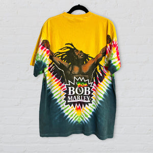 Bob Marley All Over Print Tie Dye Vintage Tee