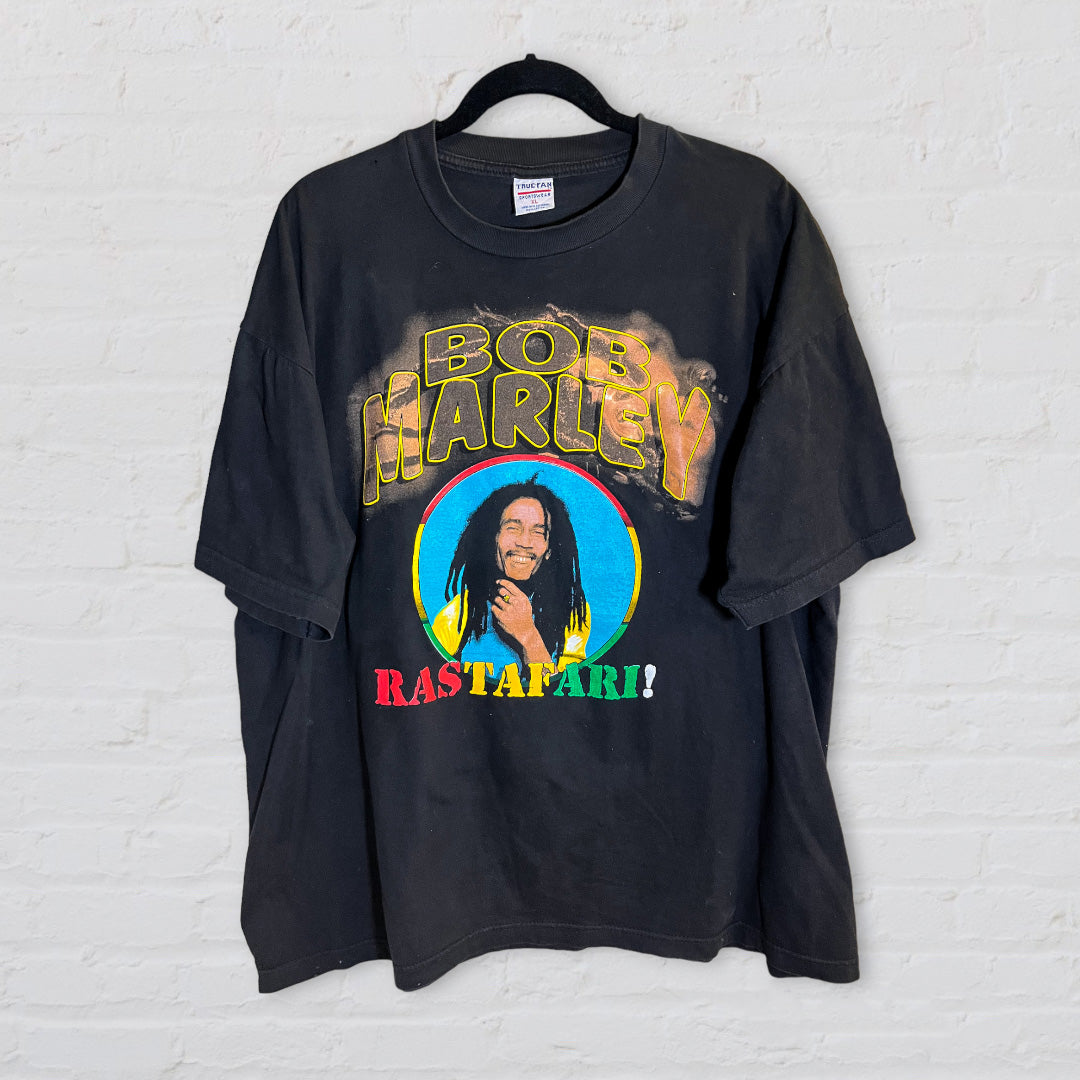 Bob Marley Vintage Bootleg Rap Tee “Get Up Stand Up” Natty Threads