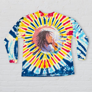 Bob Marley Tie-Dye Vintage Long Sleeve Shirt "Kaya"