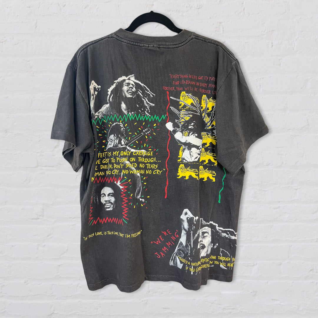 Bob Marley All Over Print Vintage Tee “Live If You Want To Live”