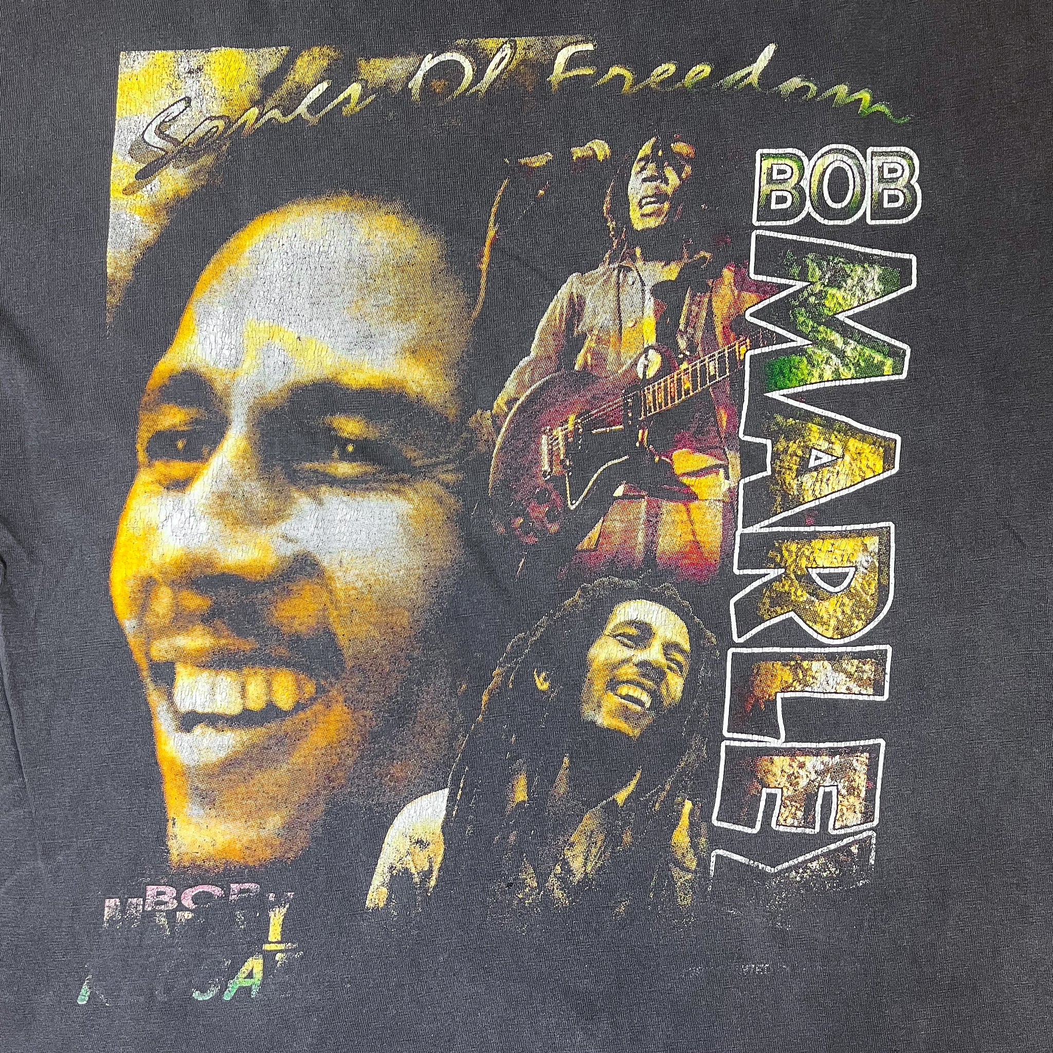 Bob Marley Vintage Bootleg Rap Tee "Who The Cap Fit" Faded